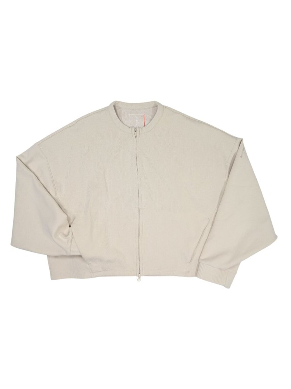 Nike 24.7 Dri-FIT Oversized Crew-Neck Full-Zip Top in Light Orewood